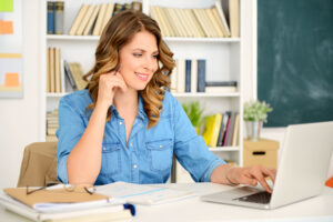 Woman working at computer