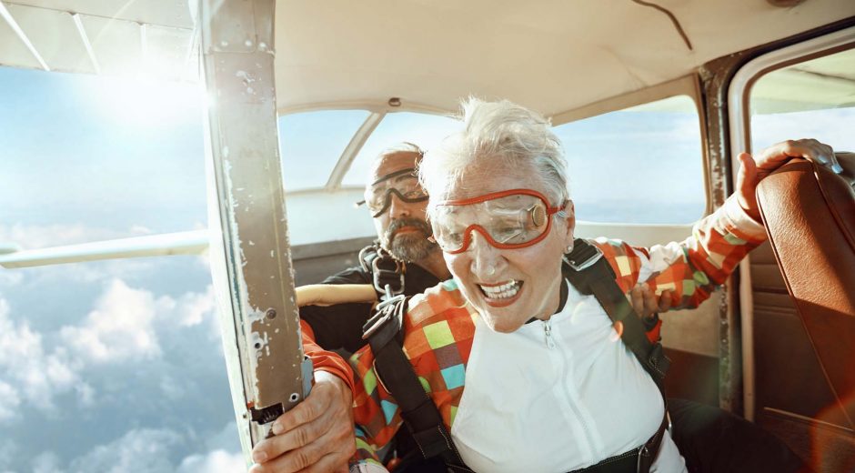 Older Woman Skydiving